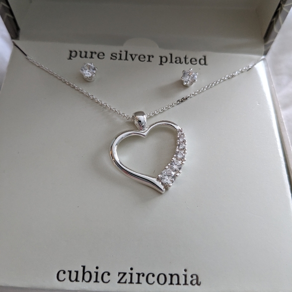 Sparkle Allure | Jewelry | Cubic Zirconia Necklace And Earrings Set